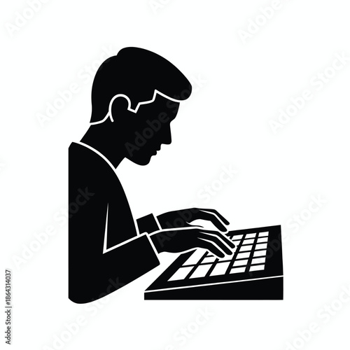 Person typing on keyboard