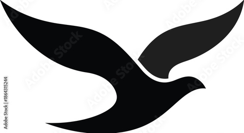 Majestic bird in flight with outstretched wings soaring free