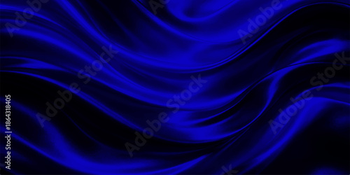 Smooth blue silk and satin fabric background featuring flowing soft waves and a light textile texture for an elegant wallpaper design backdrop