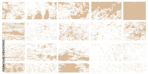 A set of vintage grunge banners and abstract textures featuring aged brown parchment paper with a rough, weathered antique wall pattern and a dirty, worn beige surface design. textured, page, art, ink