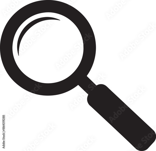 Black and white magnifying glass with a spiral pattern inside the lens also transparent background