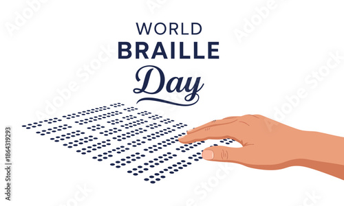 World braille day awareness illustration