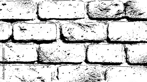 White brick wall texture background with rough distressed grunge pattern. Aged urban industrial surface for design projects.