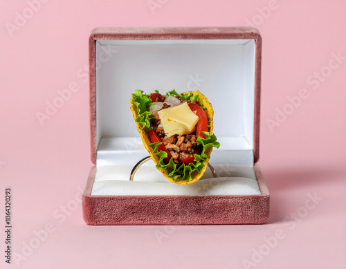 Creative Taco Engagement Ring Concept With Romantic Food Proposal Idea