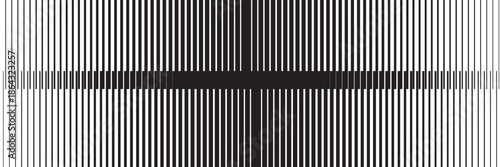 Thin line halftone gradient texture. Fading vertical stripe gradation background. Repeating wide pattern backdrop. Black parallel lines wallpaper for overlay, print, cover, banner, poster. Vector