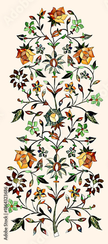  Watercolor Lily Floral Pattern on Cream Background for Elegant Wedding Decor