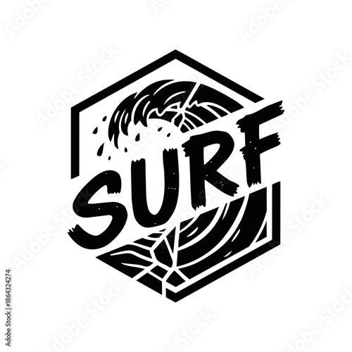 Surf – minimalist surfing logo in streetwear style