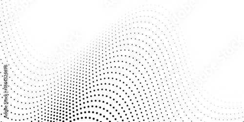 Abstract blue wave background featuring a digital halftone dot pattern and artistic circle texture for a modern business wallpaper illustration