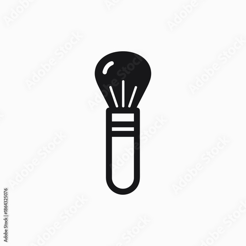 Makeup brush icon in minimalist black design on white background  