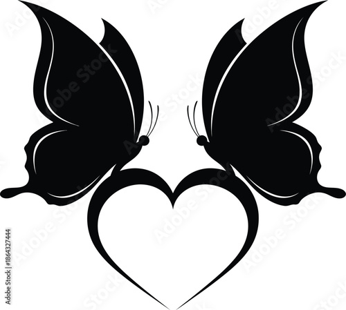 Butterflies embracing a heart Vector