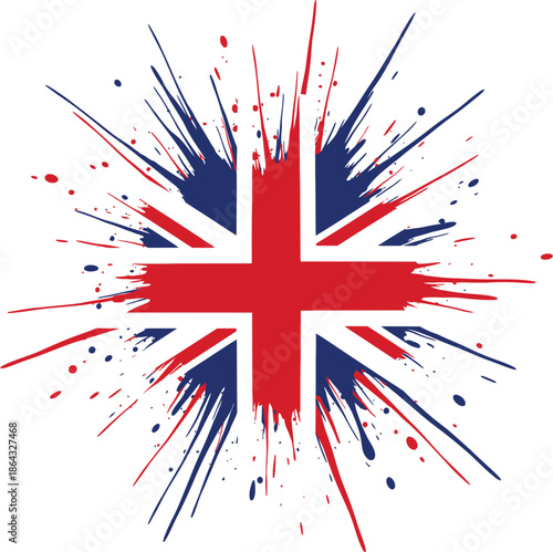 Exploding british flag Vector
