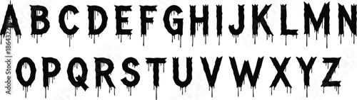 Gothic dripping alphabet Vector