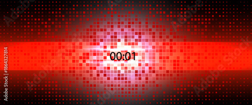 Abstract Futuristic Technology Background with Digital number timer concept and countdown, vector transparent