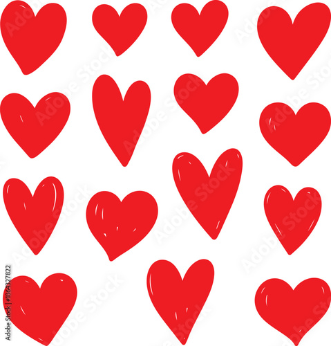 Collection of red hearts Vector