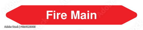 Fire Main Pipe Marker – Red Hexagonal Safety Label – High Quality Industrial Vector