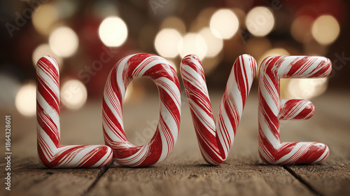 Romantic LOVE text decorated