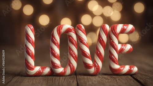 Sweet I Love You text made of candy and marshmallows on pink background, Valentine's Day concept