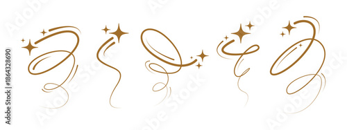 Shine sparkle icon set. Falling star with curvy tail. Shooting star. Magic wizard gesture. Idea concept. Vector blink star for logo, sparkle clip art. Cosmic body icon. Logo.