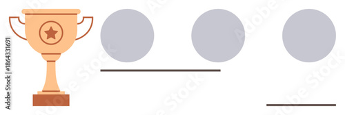 Competition, ranking, achievement, rewards, success, goal-setting. Trophy with a star next to three blank slots. Competition and achievement through symbolic elements