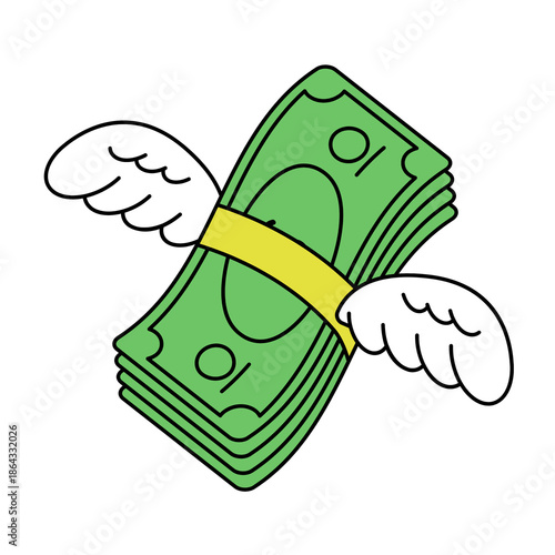 Flying Money with Wings - Concept of Financial Growth and Wealth Accumulation
