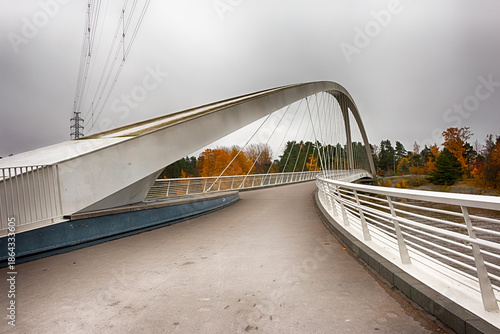 Grandfather's Bridge, a famous bridge in Helsinki, FInland. Autumn. HDR.