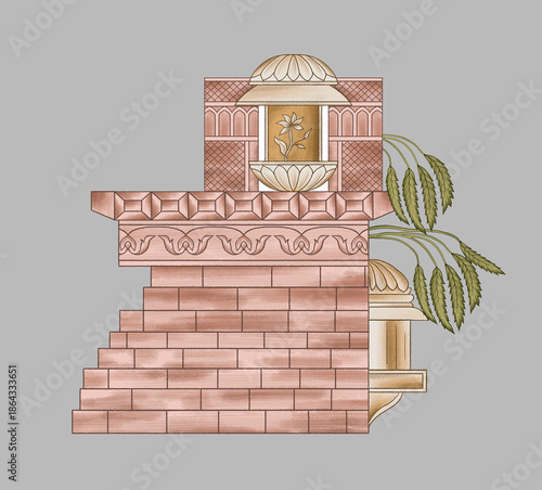 vector illustration of a brick wall