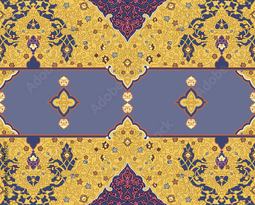seamless pattern with blue flowers