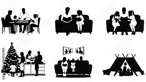 Family bonding moments in different settings