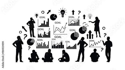 People analyzing business graphs and statistics