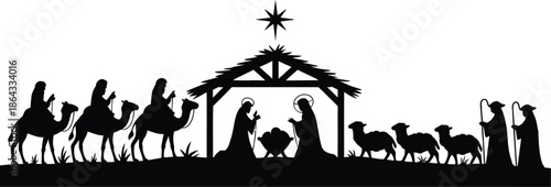 Silhouette nativity scene