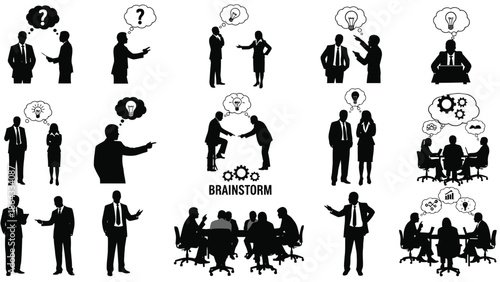 Business team brainstorming ideas and solutions together