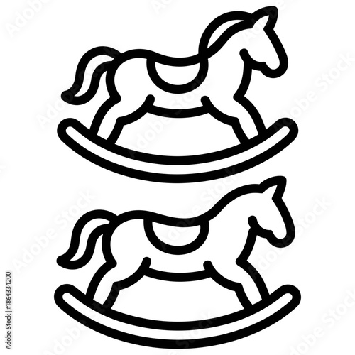rocking horse vector icon