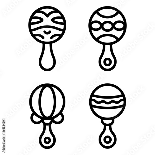 vector illustration of baby rattles