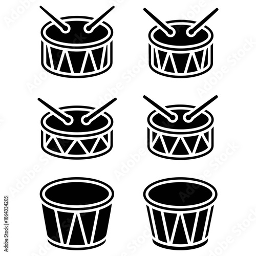 set of drum icons