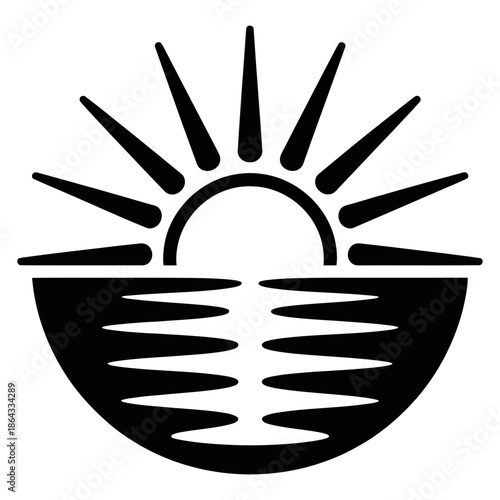 vector illustration of a sun rise