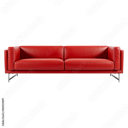 Modern Red Sofa With Sleek Design Placed in a Living Room Setting