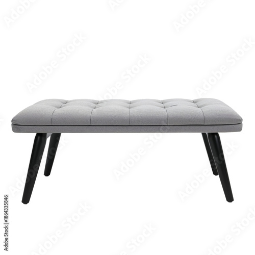 Modern Gray Bench With Simple Design and Wooden Legs