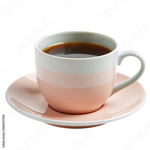 Warm Coffee in a Simple Cup on a Gray Saucer Ready to Drink in the Morning Light