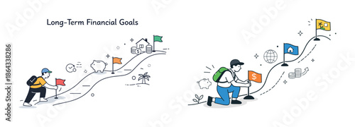 Young adults planning long-term financial goals with savings and investments