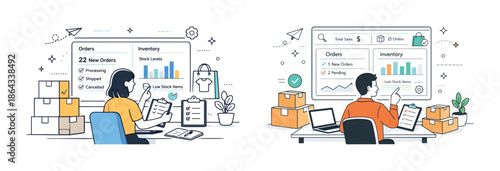 Order management dashboard with shipping and inventory monitoring for business efficiency