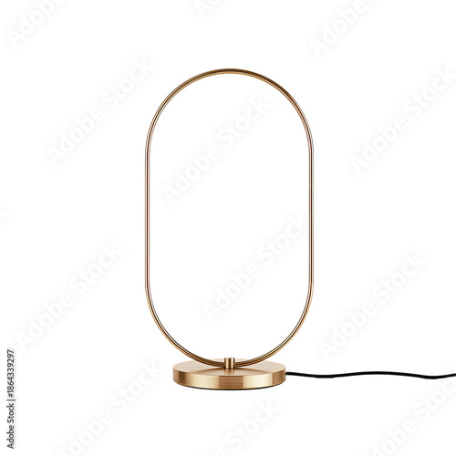 Modern Lamp Design With Gold Ring and Silver Base in a Simple Setting