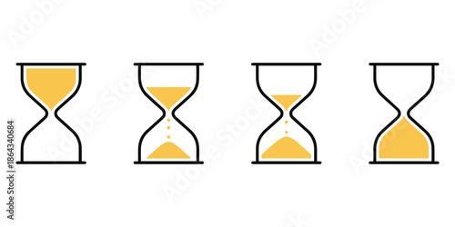 Hourglass Timeline Illustration Representing the Passage of Time.