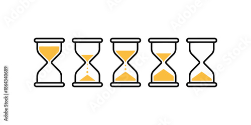 Hourglass Timeline Illustration Representing the Passage of Time.