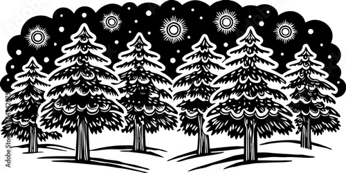 Enchanted Winter Forest with Glowing Runes