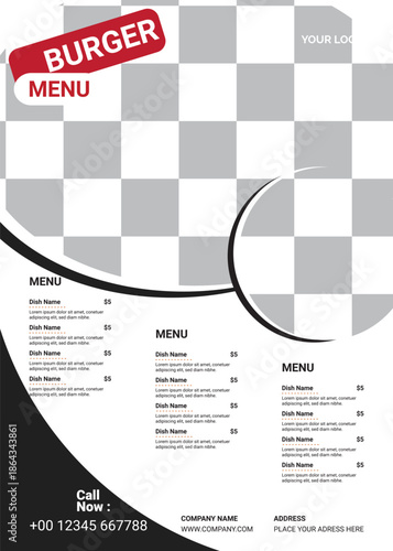 Flyer for Burger ordering