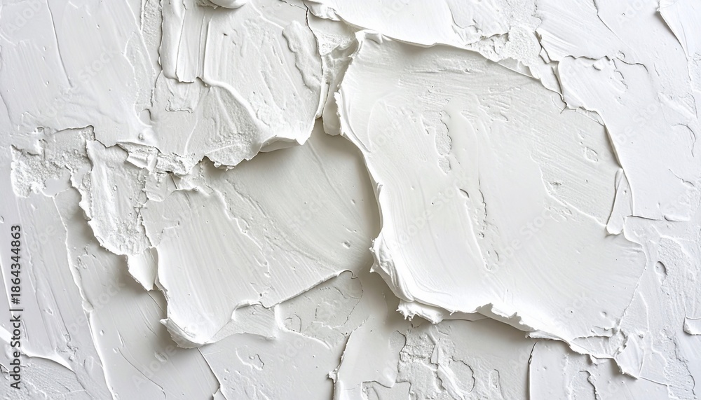 Obraz premium Close-up of thick, textured white paint applied with a palette knife, creating abstract pattern