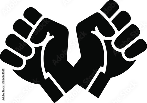 Broken Fists Power Symbol Vector Illustration Strength Resistance and Protest Concept