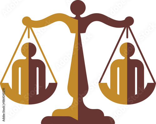 Justice Balance Scale with People Vector Illustration Equality Fairness and Legal Concept