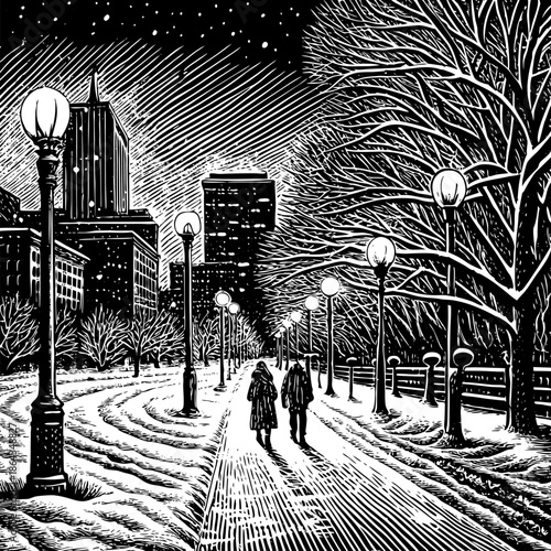 Serene Winter Nightfall