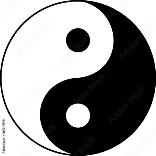 Traditional yin yang harmony balance, circular concept of Chinese Taoist philosophy, dualism of light and dark energy